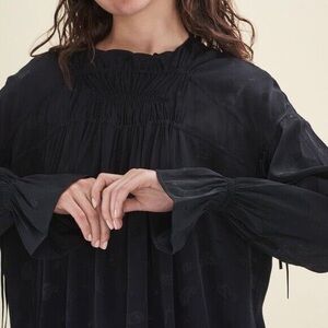 EUC Maje Lago Gathered Blouse tie detail paisley